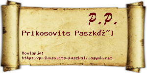 Prikosovits Paszkál névjegykártya